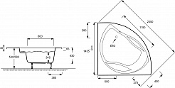 Jacob Delafon Акриловая ванна Presquile 145x145 E5TN3460RU-00 с гидромассажем – фотография-2